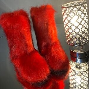 Red Foxy Furry Boots
